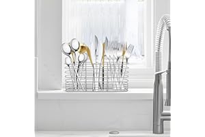Stainless Steel Cutlery Hanging Basket for Knife Fork Spoon Drying Compartmental Utensil Drainage Rack Rustproof Hollow Out U