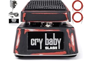Briskdrop Dunlop SC95 Slash Cry Baby Classic Wah Pedal Bundle with 2 Instrument Cables and Dunlop ECB003 Power Supply, Blue (SC95redbundle)