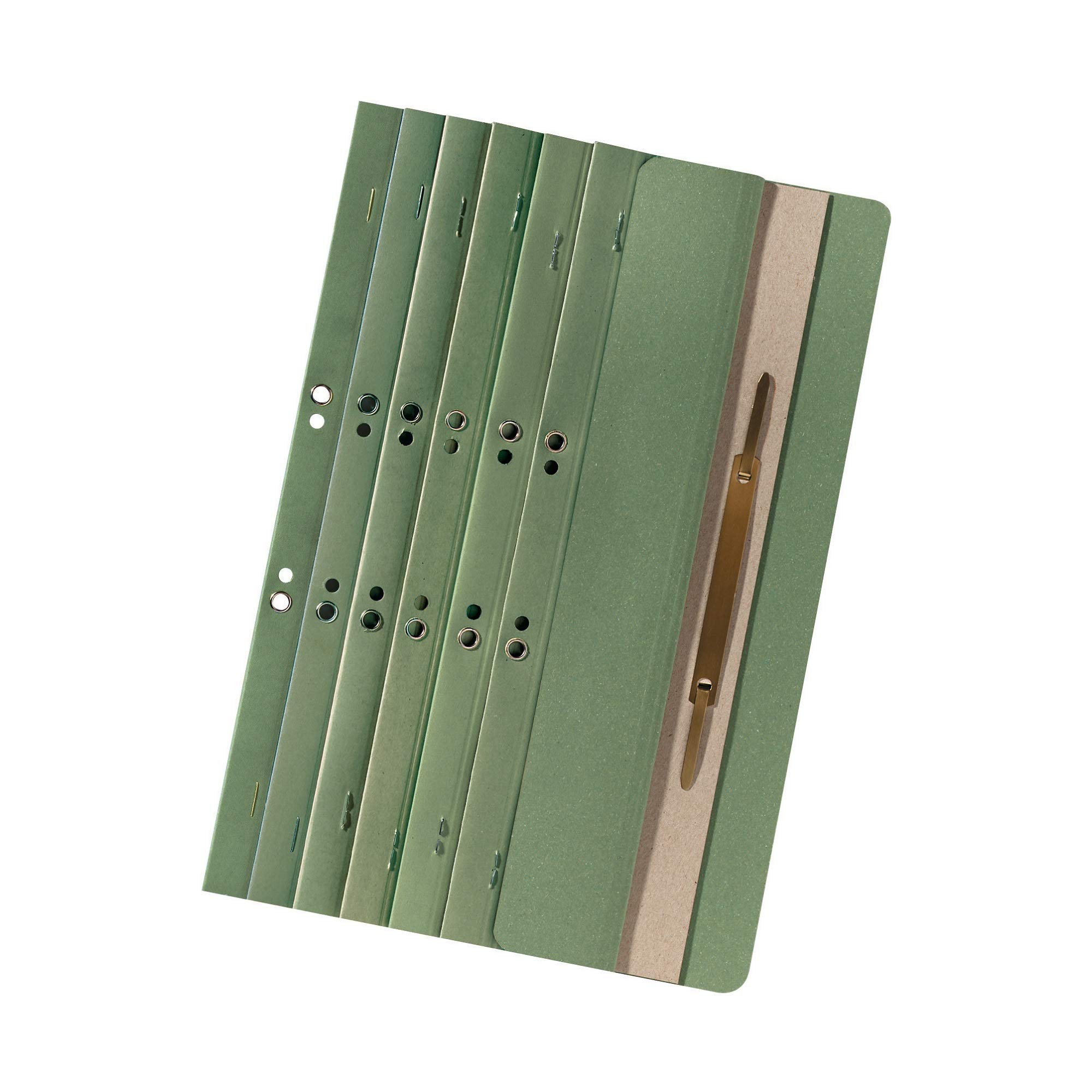 Exacompta - Ref 80003940003F - FALKEN - Flat Far Strip File - 1/4 Cover, Suitable for Holding A4 Documents Together, 250gsm Manilla, Metal Cover Rail & Eyelets - Green (Pack of 200)