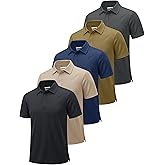 MAGCOMSEN 5 Pack Mens Polo Shirts Short Sleeve Dry Fit Moisture Wicking Golf Polos Performance Casual Collared Shirts