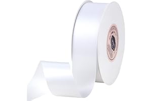 VATIN Double Face White Satin Ribbon 1-1/2" Continuous 50 Yards,White Polyester Fabric Ribbon use for Bows Bouquet, Gift Wrapping, Floral Arrangement Wedding Decoration