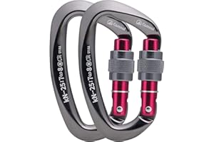 CAMNAL Heavy Duty Carabiner UIAA Certified Locking Carabiner 25KN (About 5620 lbs) Screw Lock Carabiner D Shape Carabiner Clip for Rock Climbing, Mountaineer, Aerial Work