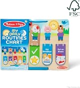 Melissa & Doug Wooden Daily Routines Chart Double-Sided Interactive Board Kids view 3