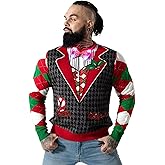 LED Ugly Christmas Sweater for Men, Unisex Women Xmas Pullover with Light for Party Festive 21015-ma Medium