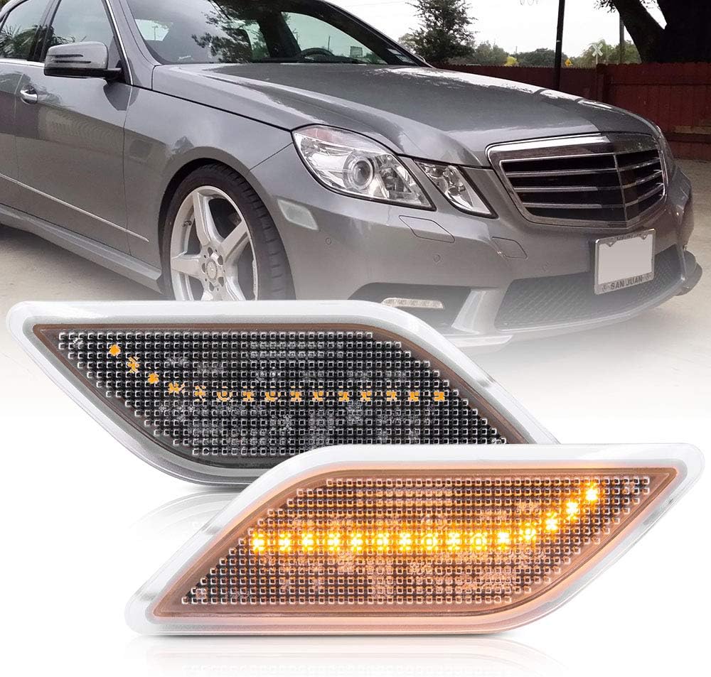 Clear Lens Amber LED Front Bumper Side Marker Light Kits