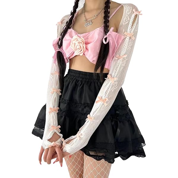 Amazon.com: XCJIKUKE Women Gothic Lace Mesh Bell Sleeve Crop Top