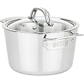 Viking Contemporary 3-Ply Stainless Steel Stock Pot, 3.4 Quart Soup Cooking Pot with Lid