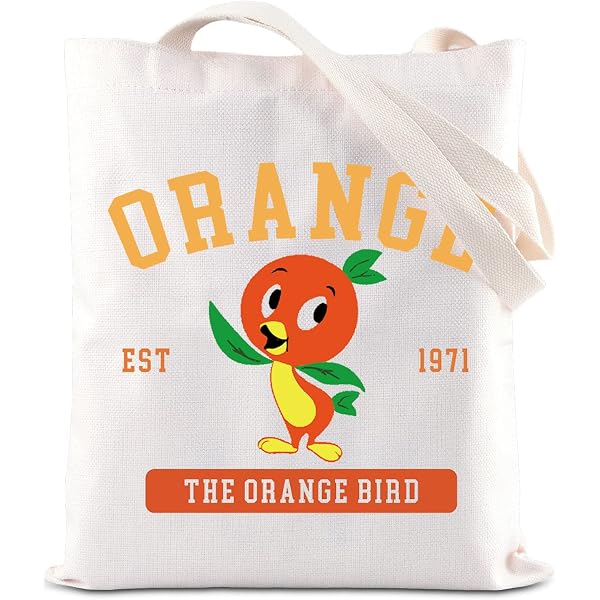 FOTAP Make-up-Tasche Mit Orangefarbenem Vogel – Wasserdichtes Segeltuch, 23,5x17 Cm, Für Kosmetik & Reise