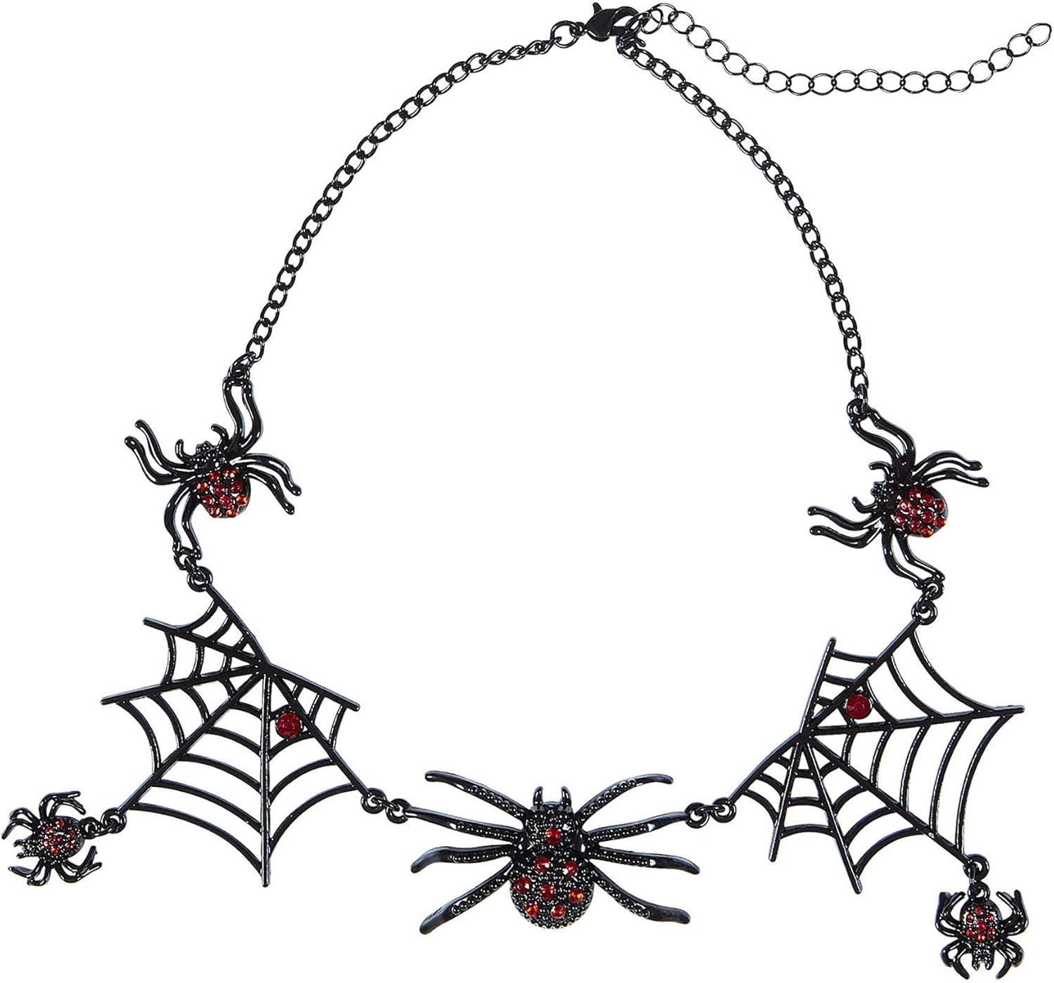 WIDMANN Spiders Rhinestone Necklace&nbsp;?&nbsp;Womens, Silver, vd-wdm09662, One Size