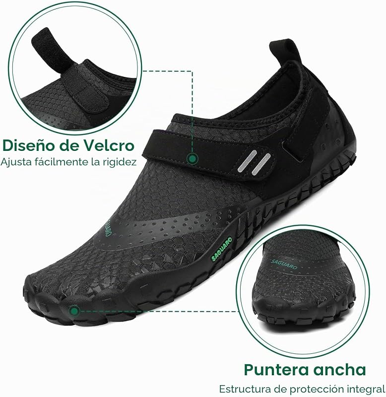 Sapatos minimalistas masculinos descalços femininos antiderrapantes descalços para solas zero drop Black Night, Gr.42