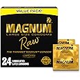 Trojan Magnum Raw Large Size Condoms - 24 Count