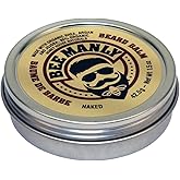 Bee Manly Honey House Naturals Beard Balm – Naked – 1.5 ounce Round Travel Size Tin – All Natural Ultra Moisturizing Beard Balm Infused with Essential Oils and Butters - Made in the USA
