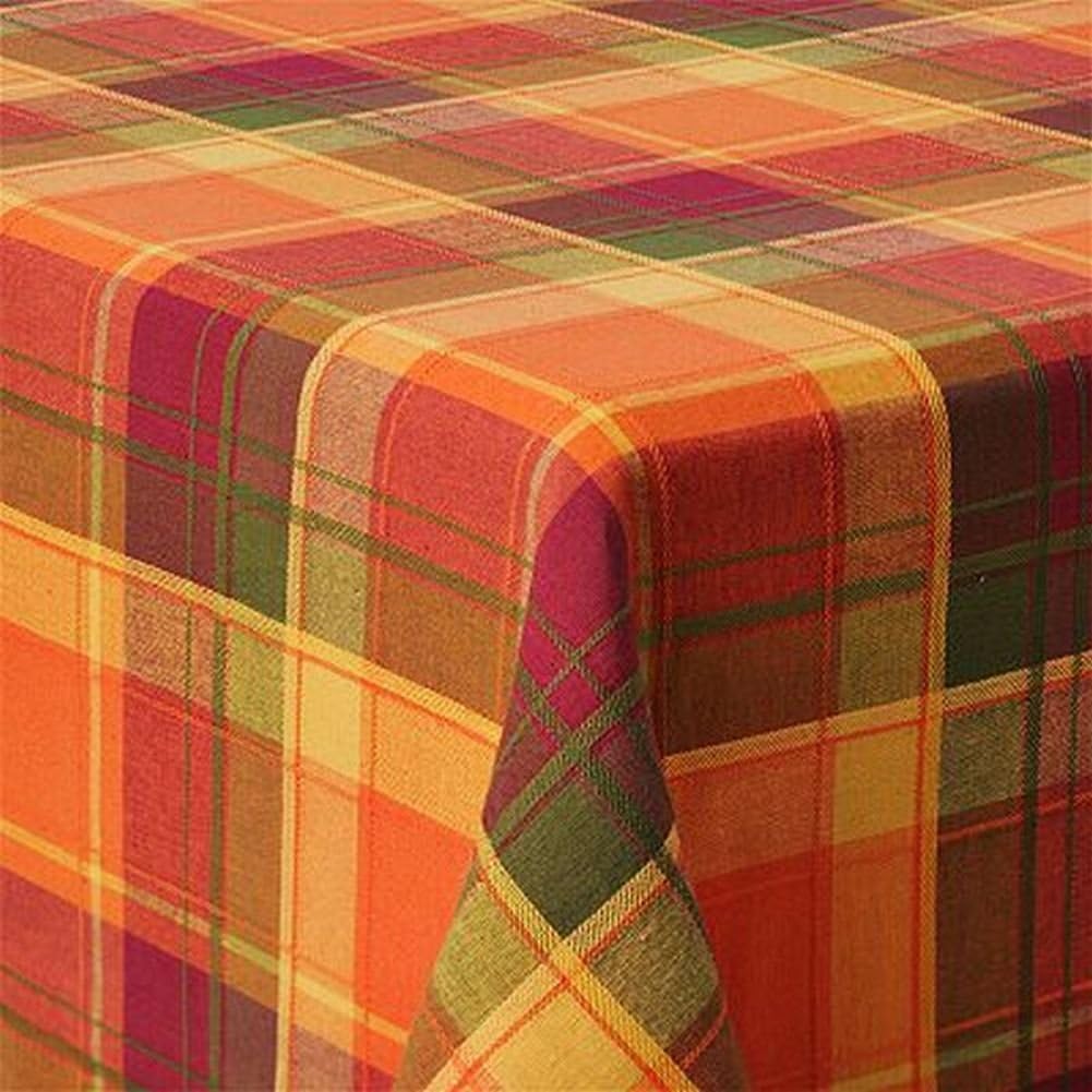Croft & Barrow Sierra Plaid Tablecloth Fabric Autumn Orange Table Cloth