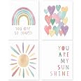 You Are My Sunshine Wall Art Set - Boho Nursery Decor, 2 Framed Posters With Wood Hanger, 12x16 Inches, Neutral - View #7