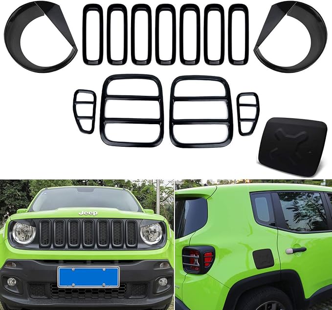 Black Fuel Filler Door Gas Tank Cap Cover For Jeep Renegade 20152018