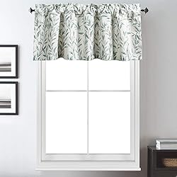 VOGOL Window Valances Leaves Printed Curtains for
