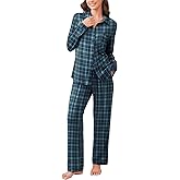 Ekouaer Womens Pajama Sets Button Down Pjs Sets Soft Long Sleeve Sleepwear Button Up Loungewear with Pockets, S-XXL