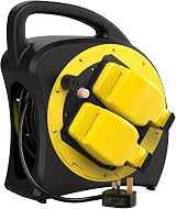 SLx Outdoor Extension Lead 20m 2 Socket Reel IP54 Waterproof UK Plug view 1