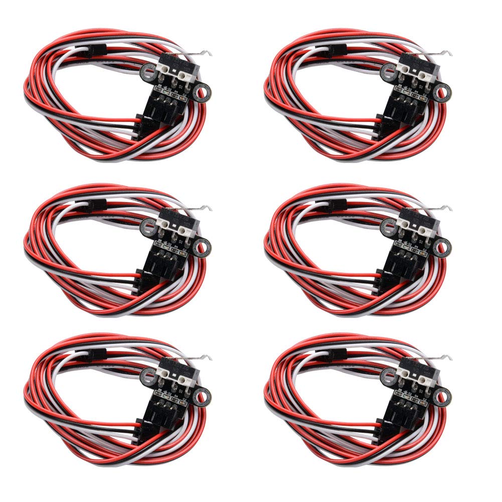 R REIFENG 6 Pack Mechanical Endstop Limit Switch Module Endstop Switch Horizontal Type with 1M Cable for 3D Print Parts Ramps1.4