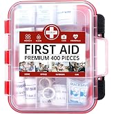 TLIEAO 400 Pieces All-Purpose First Aid Kit, Organized Dual-Layer Wall | 100-Person, Professional First Aid Kit For Home, Car, Camping, Travel, Office, Outdoor, Business &amp; Sports