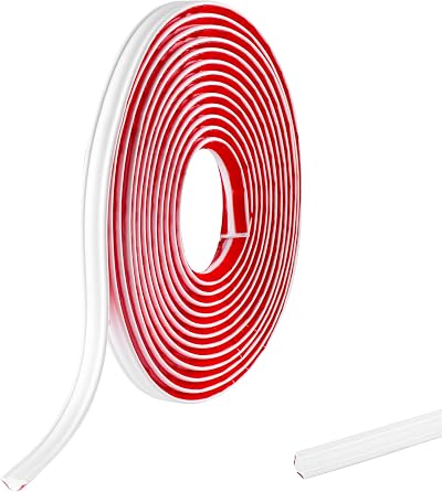 Zayejod Matte White PVC Quadrant Trim 5M Self Adhesive Beading 12mmx6mm