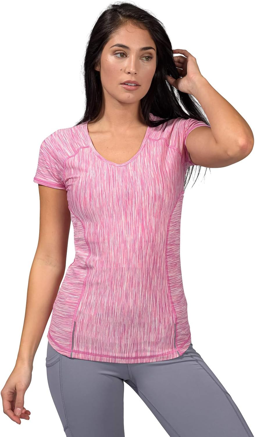 90 Degree By Reflex Athletic Fit Performance Tops 3 Pack - Moisture Wicking Yoga Top Workout Shirts for Women at  Women’s Clothing store