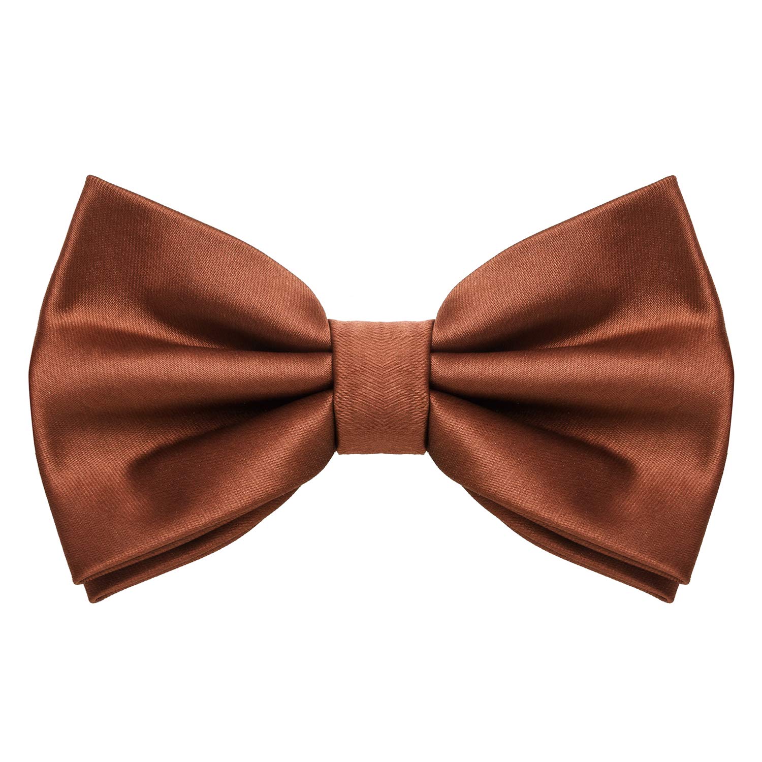 MASADA bow tie nut-brown - men's accessory in silk-look, continuously adjustable, handmade with hook closure - 12 x 6 cm