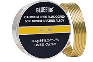 BLUEFIRE JAGP-56A 1/16 Flux Cored Safety 56% High Silver Cadmium-free Solder Brazing Alloy Coil Low Temperature Easy Welding 