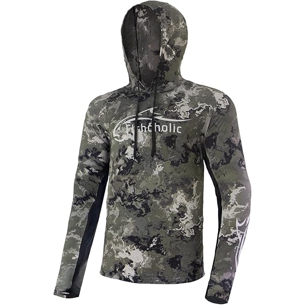 HUK Men's Fishing Hoodie - UPF 50 Sun Protection With Mesh Vents