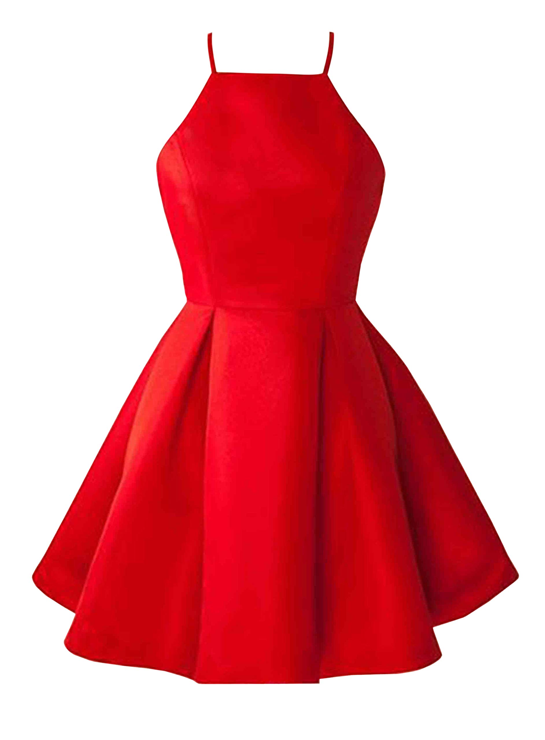 Chocholate Halter Sleeveless Pleated A-Line Prom Dress Evening Gown
