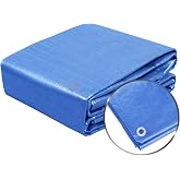 TANG Tarps Waterproof Blue 5 Mil Thick 5' x 7' Ft Multi-Purpose Heavy Duty Tarps Poly Camping Tarp Canvas Plastic Roof Tarp Covers, UV Resistant Tarpaulin for Outdoor Tent Shelter Boat Pool Patio
