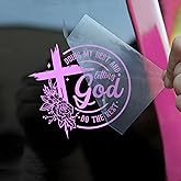 Doing My Best And Letting God Do The Rest Car Decal Funny Flower, Christian Cross, Religious, Jesus, Humor Car Window Accessories Affirmations Vinyl Waterproof 6 Inches Bumper Sticker Gift for Mom Dad