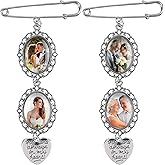 Bylion 2 Sets Wedding Photo Charms Kit for Bride & Groom DIY Pin Brooch Making Kit for Wedding Memory & Friend Gift