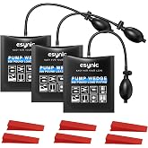 eSynic 3 Pack Durable Air Wedge Bag Kit with 6 Wedges-Easy to Use | Up to 300lbs Load-bearing &amp; Lift to 2.4" Height-TPU Air Door Lifting Bag with Quick-Release Valve&ndash;for Door/Window Install