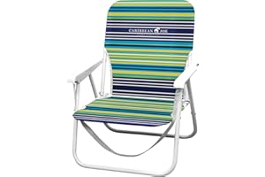 CARIBBEAN JOE Folding Beach Chair, 1 Position Lightweight and Portable Foldable Outdoor Camping Chair with Carry Strap