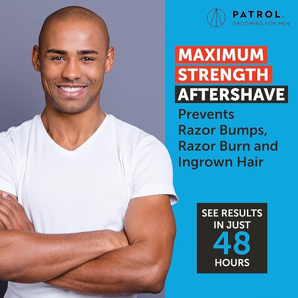 BUMP PATROL MAXIMUM STRENGTH AFTERSHAVE FORMULA – AFTER SHAVE SOLUTION ELIMINATES RAZOR BUMPS AND INGROWN HAIRS – 2 OUNCES 4 PACK