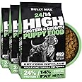 Bully Max Puppy Food 24/14 High Protein & Growth Formula - Dry Dog Food with Lamb & Rice for Small & Large Breed Puppies - Natural, Slow-Cooked, Sensitive Stomach Pet Food - 15lbs (3 bags, 5 lbs each)