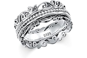 YINSHAN Spinner Ring 925 Sterling Silver Fidget Rings for Anxiety Stress Relieving ADHD Autism Rings Women Men