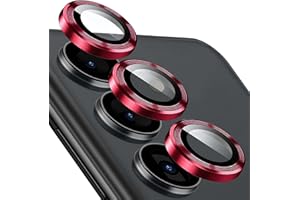 KUXNGUYI Phone Camera Lens Protector compatible with Samsung Galaxy S25 Plus/Galaxy S25+ 5G [1 Set ], Individual Lens Protectors, Scratch-Resistant Ultra-Thin Tempered Glass with Aluminum Edging, S25Plus 5G [Case Friendly] (Red, Galaxy S25 Plus/S25+)