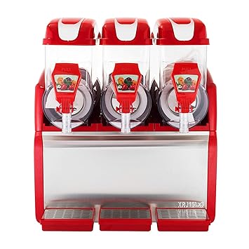 BuoQua 3x15l Rot Slusheis Maschine 500W Slush Maker kommerziell Slush Ice Machine Slush Eismaschine Frozen Drink