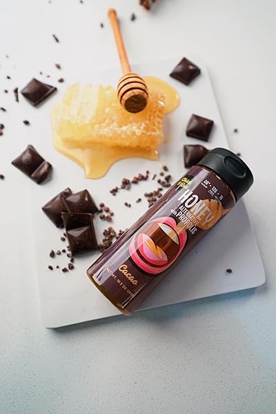 CHICK & ROO ZERO SUGAR HONEY SUBSTITUTE – CLASSIC FLAVOR: NATURALLY ENRICHED WITH HONEY & PROPOLIS, SUGAR FREE, PREBIOTIC FIBER, LOW CARB, NON-GMO, GLUTEN-FREE, (1 BOTTLE, 10.5 FL OZ) (CACAO)