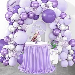 Light Purple Table Skirt for Rectangle Tables 6ft