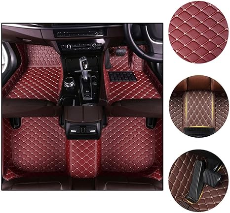 Amazon 車のフロアマット 用メルセデスベンツ Maybach Sクラス 5 シート 14 19 右手ドライブ 全天候革防水カーペットライナー ワインレッド 車 バイク 車 バイク