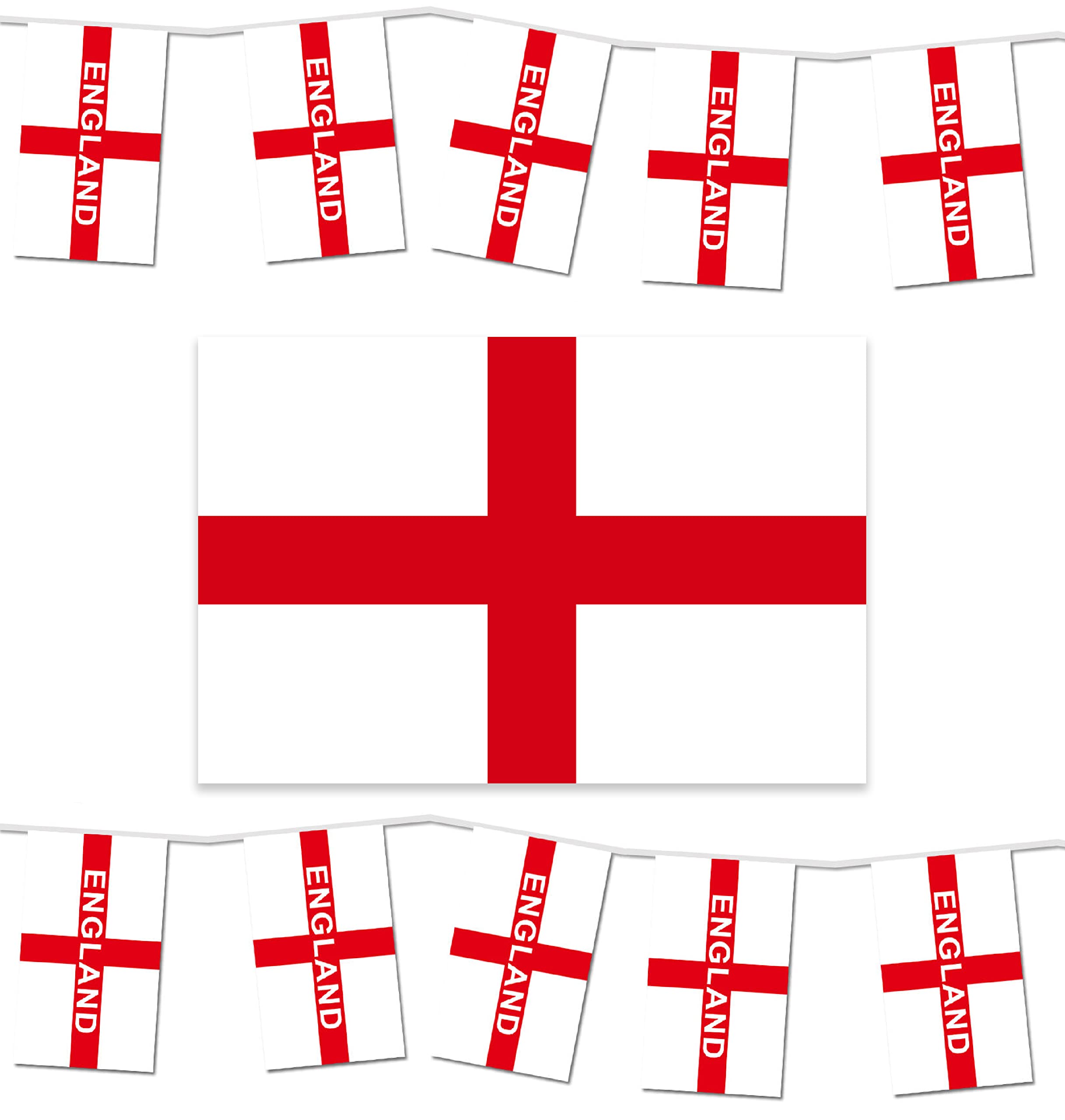 Home Nations 5ft x 3ft Flag & 6m Bunting Party Sets (Choose Country) (England)