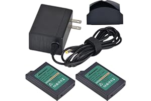 PSP Battery, 2 Pack PSP 1000 Battery and Fast Charger for Sony PSP 1000 PSP-110 (1001, 1002, 1003, 1004, 1005, 1006, 1007, 10