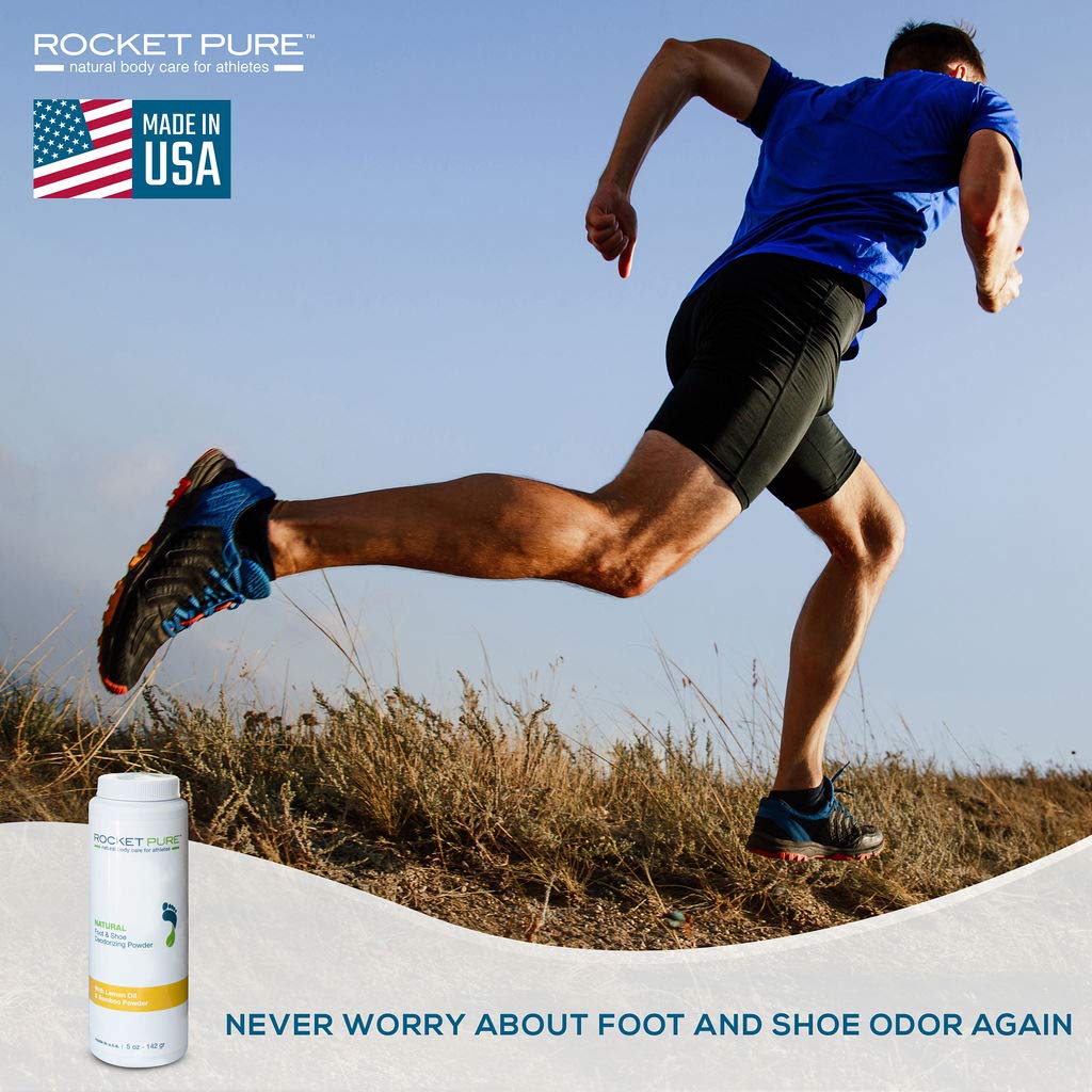Natural Foot & Shoe Odor Eliminator Powder - For Athletes, Men, Women & Kids | Remove, Control & Prevent Smell from Feet & Shoes with Powerful Essential Oils - 5oz Bottle - Lemon : Beauty