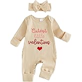 citgeett My First Valentines Baby Girl Outfit Cute Valentines Onesie Long Sleeve Romper Jumpsuit Newborn Girl Outfits Clothes