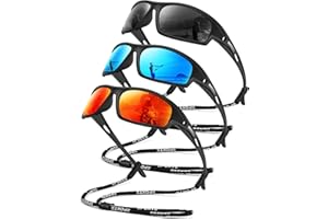OUKEMAX Polarized Sunglasses for Men, Sport Sun Glasses for Fishing Running UV Protection with Sunglasses Strap