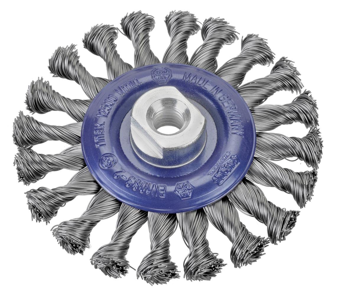 Osborn 1402631351 - Cepillo circular inox de alambre trenzado con tuerca M14 Ø 125 mm y filamento de Ø 0.50 mm
