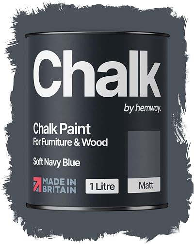 Hemway Chalk Paint Soft Navy Blue 1L Matt Finish Furniture & Walls